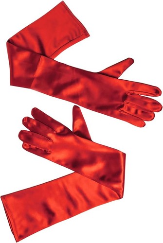 Long red satin opera - long,