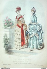 Gravure Mode illustree 1884 #