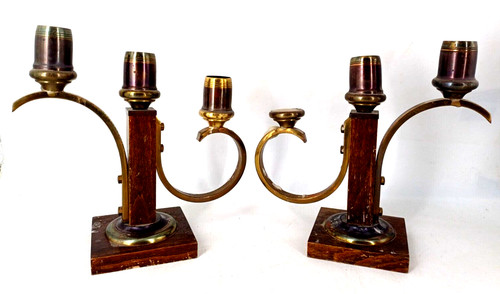 Paire bougeoirs feux en - de, 3
