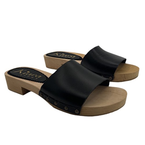 Mule réel bois cuir - en,