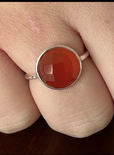 Bague cornaline facetté - en,