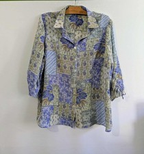 Chemisier bleu polyester sans