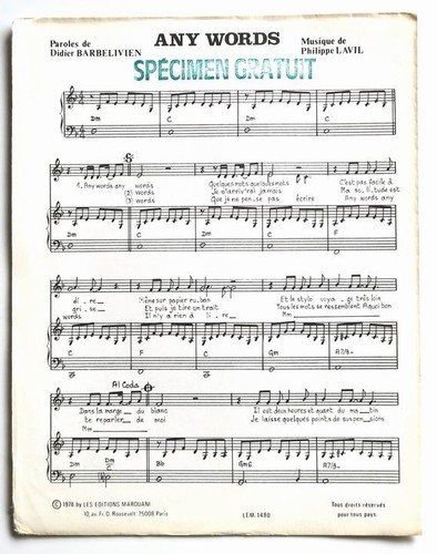 Partition vintage sheet music