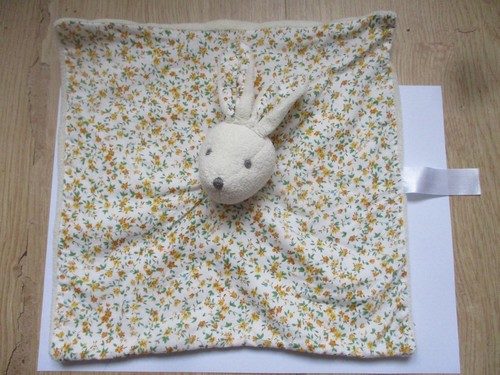 Doudou plat carré - , lapin