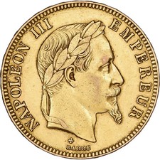 Monnaie, France, Napoleon III, Napoléon III, 100 Francs, 1867, Strasbourg, TTB