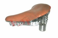 Selle De Vélo En Cuir Tan Vintage Des Années 1920 ECs