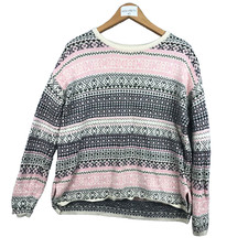 Springfield Pull femme T Eur L doux étincelant en tricot rose jumper pullover