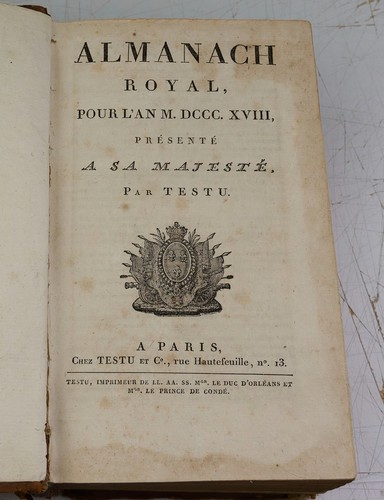 Almanach royal 1818 présenté - 1818,