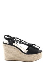 BERSHKA Espadrille Dames Sandales T EU 37 noir-crème style décontracté
