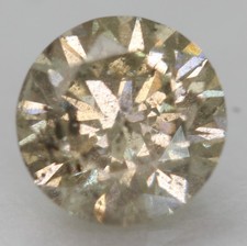 Diamant Naturel Taillé Rond Brilliant Jaune Marron de 0.51 Carat 5.05mm VIDÉO