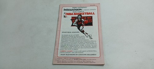 Notice jeu intellivision - notice, du