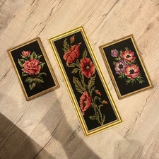 Lot De 3 Cadres Fleurs /
