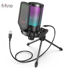 Microphone USB à Condensateur avec Filtre Anti-Pop Idéal pour Streaming et Jeux