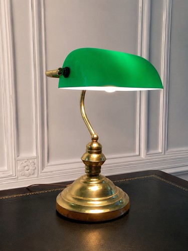 Lampe bureau style banquier - lampe, de