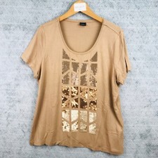 Your sixth sense C & A Top femme T  XL beige 96% viscose 4 elastane paillettes