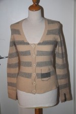 Original Gilet reversible VOLCOM  " Revolver " rayé gris - crème   T : M  neuf