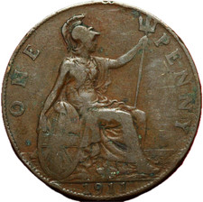 #17140 - Royaume Uni One Penny 1911 TTB