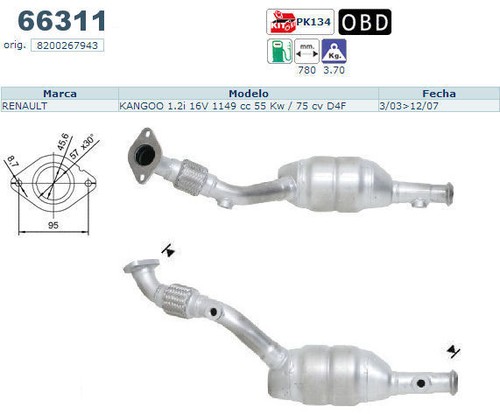 Pot catalytique renault kangoo - pot,