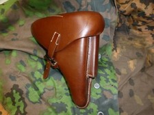 Etui Holster en cuir rigide pour LUGER P08  ( P 08 ) brun brown WW2  ( 24 CMS ) 