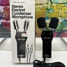 Microphone stéréo à condensateur double électret réaliste vintage 33-1055 