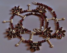 Magnifique ancien collier argent Grenat beautiful old garnet silver necklace