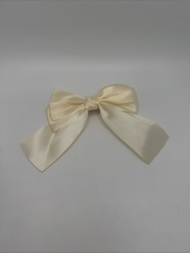 Barrette noeud satin crème - satin,