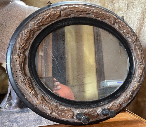 Miroir ovale ancien - ancien, 2