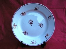 assiette plate faïencerie saint amand service "richard rouge"