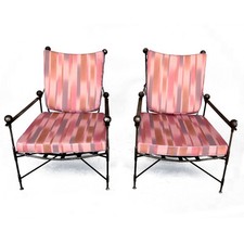 Fauteuils en fer forgé dossier réglable époque 1950 (paire)