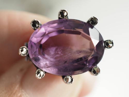 Broche ancienne amethyste - broche,