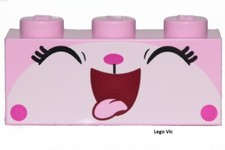 Lego 3622pb103 Unikitty Brick 1x3 Kitty Cat Face Bt Pink Du 70822 MOC -A74