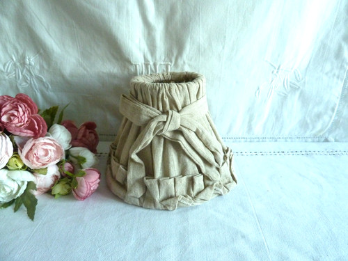 Abat jour tissu lin - , beige