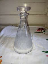 Ancienne carafe cristal taillé jeux d'orgues croisillons et facettes