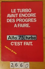 ALFA ROMEO 75 TURBO 33 90 GTV SPIDER SPRINT Prospectus 12 pages 1986 Fr