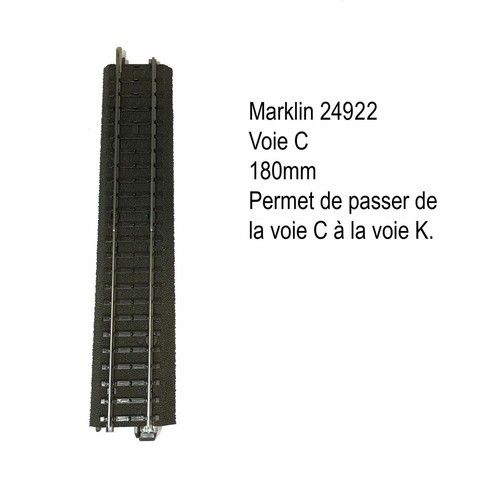 Rail droite 180mm - voie, k
