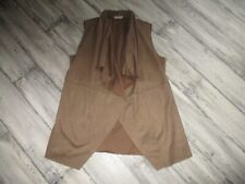 Gilet marron sans manches avec franges au dos - Vintage Dressing - Taille unique