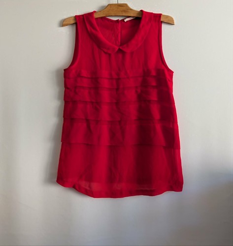 Blouse rouge volants - rouge, à