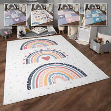 Tapis Chambre Enfant Bebe Fille Garcon Antidérapant Arc-en-ciel Coeur Pois