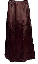 Jupon satiné de soie marron pour femmes jupe indienne sari jupon en soie marron