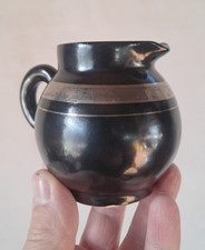 Pot grès Odetta noir & platine HB Quimper 1930 Art Déco Bretagne