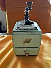 ancien moulin à café bois peint et capot en fer ( forme inconnue )