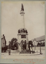 France, Chambéry, Fontaine des Eléphants vintage albumen print Tirage albuminé
