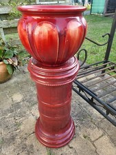 Colonne et son cache-pot en Barbotine