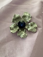 broche Fleure Argent Ruby Bleu