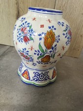 Vase BOCH La Louvière Art Déco D191 motif tulipes (Charles Catteau 1910)