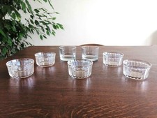 LOT 7 RAMEQUINS VERRINES VERRE CÔTELÉ MARQUÉ FRANCE COUPELLES VINTAGE APERITIF