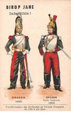 Chromos.AM13568.Sirop Jane.10x6 cm environ.Transformation uniformes armée Fra