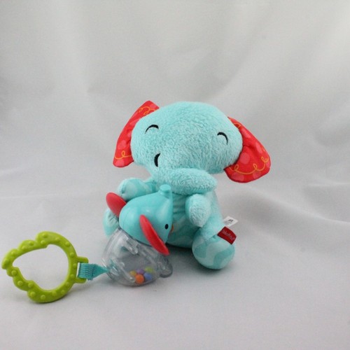 Doudou vibrant éléphant vert