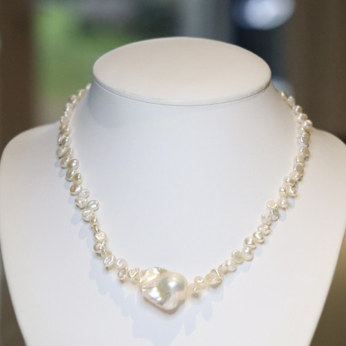 Collier argent perle de - perle,