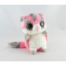 Doudou peluche rose gris blanc